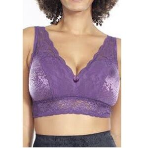 Rhonda Shear Jacquard Purple Pin Up Bra